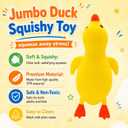12In Giant Duck Squishy, Jumbo Squishy Duck Stress Relief Toy for Adults, Slow Rising Sensory Fidget Toy, Soft Rubber Dough Stress Ball for Anxiety Relief Party Favors Goodie Bag Fillers