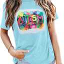 Autism Awareness Shirt Women Autism Accept Understand Love Shirts Special Education Teacher Short Sleeve Cute Tee Tops (M)