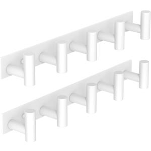 VAEHOLD Hat and Coat Wall Mount Rack - Hooks for Robes, Bags, Keys, and Towels - Bathroom Towel Hanger Organizer (White, T Shape 5 Hooks 2 Pack)