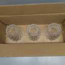 Textured Glass Lamp Shades with Decorative Pattern, 1-5/8 inch Fitter, Cylinder Glass Shade Covers Replacement Globe for Pendant Light fixtures Floor lamps Wall Sconces,3 Pack