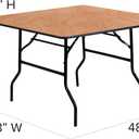 Flash Furniture Gerry 48" Square All-Occasion Wood Folding Event Table, Foldable Square Portable Banquet Table with Wooden Top, Natural