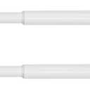 KXLIFE 2 Pack Decorative Spring Tension Curtain Rod, 1/2-inch Decorative Tension Drapery Rod for Window, White, (36-60 Inches)