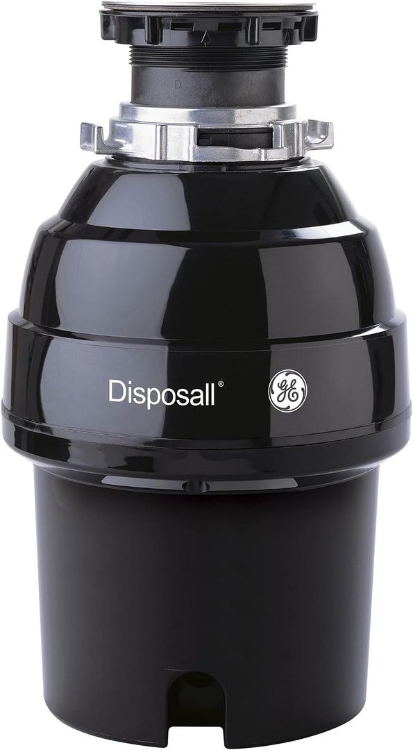 GE Disposall Continuous Feed 3/4 Horsepower Motor Garbage Disposer, Good for Grinding: Vegetable Peels & Small Bones, Easy Install Kit, Non-Corded, Recommended for 2-4 Person Homes, GFC720N, Super capacity, 3/4 horsepower