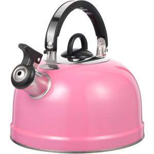Lurrose Pink Teapot Pink Tea Kettle Whistling Tea Kettle Stainless Steel Tea Pot for Your Home, Dorm, Apartment