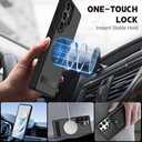 QSEVNSQ Strong Magnetic for Samsung Galaxy S25 Ultra Case with Screen Protector + Lens Protector, Fit for MagSafe,Mil-Grade Drop Protection, Seamless Stand, Translucent Black