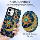 Fiyart Designed for iPhone 16 Plus Case,Cute 3D Glossy Sun Moon for Women Girls Hard Shell Durable Shockproof Luxury Aesthetic TPU Phone Bumper 6.7"-Celestial Glass