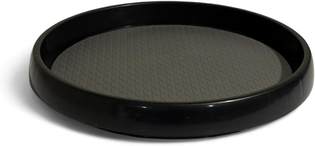 10 Inch Black Lazy Susan Non-Skid Rotating Turntable Home Storage Organizer Server Tray for Kitchen, Dining Room, Bathroom, Living Room, Office, Countertop, Spice Rack, Cabinet, Pantry & Display