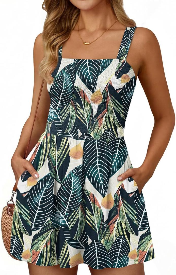 LILLUSORY Womens Short Summer Dress Mini Sundress Beach Vacation Spring Sleeveless Dresses 2026 Casual Outfits Cute Clothes (XL)