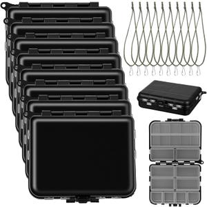 Kifmurase 10PCS Plastic Tackle Box Organizer, Mini Fishing Tackle Box, Small Parts Fishing Lure & Hook Boxes Storage Containers, Kayak Fly Boxes, Tackles Storage Bin for Crafts Beads Screws Nail Pins