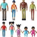 Beverly Hills Doll Collection Sweet Li'l Family Hispanic Dollhouse People Set of 9 Action Figure Set  Grandpa, Grandma, Mom, Dad, Sister, Brother, Toddler, Twin Boy & Girl