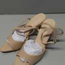 Coutgo Womens Kitten Heels Sandals Pointed Open Toe Ankle Buckle Strap Summer Dress Shoes Size 6