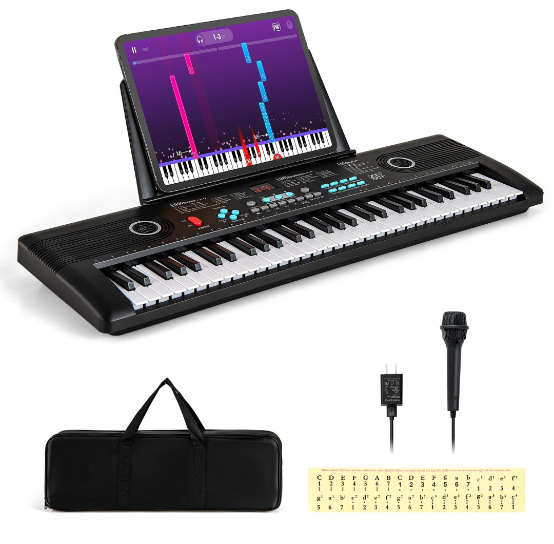 61-Key Electric Keyboard Piano for Beginners -Portable & Fun 
