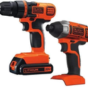 BLACK+DECKER 20V MAX Cordless Drill and Impact Driver, Power Tool Combo Kit with Battery and Charger (BD2KITCDDI)