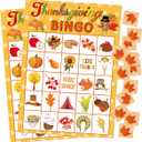 Fancy Land Thanksgiving Bingo Game 24 Players for Kids Holiday Party Craft Supplies