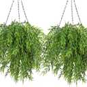RECUTMS Artificial Weeping Willow 6Pcs,Plastic Leaves Twig Plants Greenery Fake Hanging Ivy Garland UV Resistant for Indoor Outdoor Home Garden Wall Baskets Wedding Party Table Planter Filler Decor