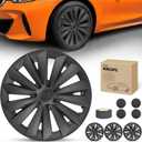 Nilight Wheel Cover Hubcaps 19 Inch for Tesla Model Y Accessories 2021 2022 2023 2024 Tesla Model Y 19 Inch Hub caps Set of 2 Rim Protector Wheel Covers Replacement Multi-Spoke Lines Style Matt Black