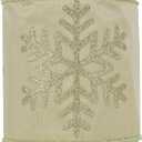 MEEDEE 4 Inch Champagne Gold Snowflake Ribbon Satin Wired Christmas Tree Ribbon with Champagne Glitter Snowflake 10 Yards Champagne Gold Ribbons for Christmas Tree, Garlands, Topper Bow