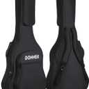 Donner 36 Inch Acoustic Guitar Case, 0.4 Inch Thick Padding Sponge 600D Ripstop Waterproof Nylon Soft Guitar Gig Bag with 3 Pockets and Back Hanger Loop, Black