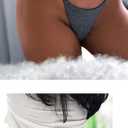 Thong for Women Cotton Underwear Low Rise Panties Woman G-String Thongs (Black), Small