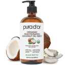 PURA D'OR 16.9 Oz ORGANIC Fractionated Coconut Oil (GLASS BOTTLE) USDA Certified MCT Oil  Therapeutic, Lightweight Moisturizer  Hexane Free Carrier Oil For Essential Oils, Massage  Face, Hair, Body
