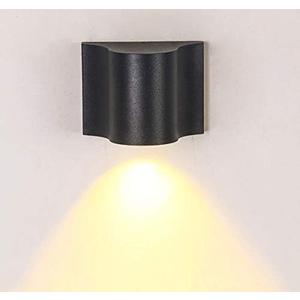 7W LED Outdoor/Indoor External Wall Sconces Light Waterproof Fixture Door Gate Step Stair Surface Mount Lamp Black Warm White