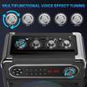 JYX Karaoke Machine, 2 Wireless Microphones, Portable Bluetooth 5.3 PA Speaker with Disco Lights, Smart TV Compatible, Upgraded Subwoofer, Bass Boost & Echo, TF/USB/AUX/FM, Home & Outdoor Party