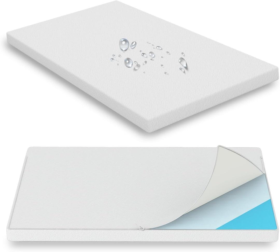 2"x27.5"x52" Mattress Topper, 27.5" Wx52 L Size with Super Soft Water-Resistant, Detachable & Machine Washable Cover, CertiPUR-US Certified Gel-Infused Memory Foam Pad, Pure White