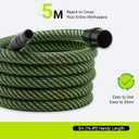 Dust Extractor Hose D27/32 x 5M (16.4 Ft), Compatible with Festool CT 15/25/26/36/48, CT MINI/MIDI Dust Extractors (2019+), Heavy-Duty Vacuum Hose with Reinforced Woven Sleeve, Green