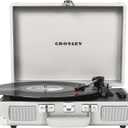 Crosley CR8005F-WS Cruiser Plus Vintage 3-Speed Bluetooth in/Out Suitcase Vinyl Record Player Turntable, White Sand