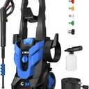 Pressure Washer, Power Washer with 4 Nozzles and Foam Cannon, High Pressure Cleaning Machine for Cars, Driveways, Fences, Patios, Home Cleaning (Light Blue)