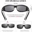 Polarized Sunglasses Fit Over Glasses for Men Women, Wrap Around Sun Glasses for Driving Fishing UV400 Protection