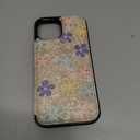 UEEBAI Wallet Case for iPhone 15 with Card Holders, PU Leather Cover Kickstand RFID Blocking Double Magnetic Clasp Rilievo Flower Shockproof Flip Case for Women Girls - White Daisy