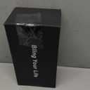 40oz Bling Tumbler with Handle and 2 Straw, Bling Cup for Large Water Capacity, Glitter Travel Mug with Lid Rhinestone Water Bottle, Diamond Vacuum Insulated Stainless Steel Tumbler for Girls (Blue)