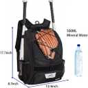 DAFISKY Baseball Bag Softball Backpack - Youth Adult T Ball Bat Equipment Bag with Bat Helmet Holders, Shoe Compartment