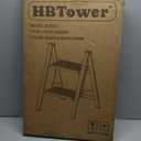 HBTower Step Ladder,Lightweight Aluminum Folding Step Stool with Anti-Slip Wide Pedal,330lbs Capacity Step Ladder for Household,Kitchen,Office - BlackWoodgrain