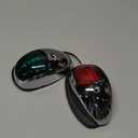 Obcursco Boat Navigation Lights, LED Red and Green Vertical Mount for Bow and Stern, IP67 Waterproof Marine Lights for Pontoon, Bass, and Jon Boats(Sliver)