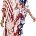 Women's American Flag Beachwear cover up Cardigan Loose Tops Shirt