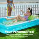 SLOOSH Inflatable Tanning Pool Lounger Float, 85" x 57" Extra Large Pool Floats Adult with Pillow, 4 in 1 Suntan Tub Raft Floatie,Sunbathing Bed Lounge for Water Blow Up Ball Pit, XL-Blue Green