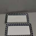 LAUCHUH Checkered Serving Platters, 12 inch Porcelain Serving Trays Rectangular Dinner Plates Black & White Serving Dishes for Entertaining, Cheese, Cupcakes, Cookies, Fruit, Vegetables