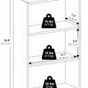 Furinno Basic Book Shelf, 3-Tier Bookshelf, Cube Storage Organizer Bookcase with Open Shelf, 7 x 17 x 26, for Living Room, Bedroom, Home Office, White