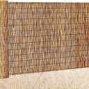 Barydat 1 Pcs 4 x 10 ft Reed Fence Roll, 85% Shade Bamboo Privacy Screen, Natural Decorative Reed Fencing for Outdoor Garden Backyard Patio Balcony