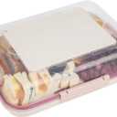 Food Storage Container with Cutting Board Lid, Snack Tray with Ice Pack Compartment & Removable Divider (Cream)