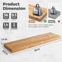 RICHFOCUS Elm Floating Shelves for Wall - 36" W x 9.3" D Rustic Solid Wood Shelves with Invisible Bracket, Wall-Mounted for Living Room, Bedroom, Kitchen Storage & Display, Set of 2, Natural, Flat Edge 36 inch, Set of 2