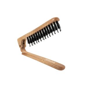 RHOS Boar Bristle Foldable Hair Brush, Portable Edge Brush, Lipstick-sized Slick Back Brush for On-the-Go and Traveling Purposes