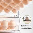 vacane Egg Holder for Refrigerator, 48 Capacity Clear Egg Storage Drawer with Non-Slip Pads, Stackable BPA-Free Egg Organizer Tray for Fridge