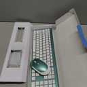 Rechargeable Wireless Keyboard Mouse, Vssoplor Quiet Full-Size Keyboard and Mouse Combo with USB for PC, Windows, Laptop-Blackish Green