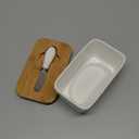 Butter Dish with Lid: Large Butter Dish for Countertop - Ceramic Butter Container with Knife Double Silicone Seal - Unique Stone Butter Dishes with Covers for Farmhouse Kitchen Decor Home Decor White