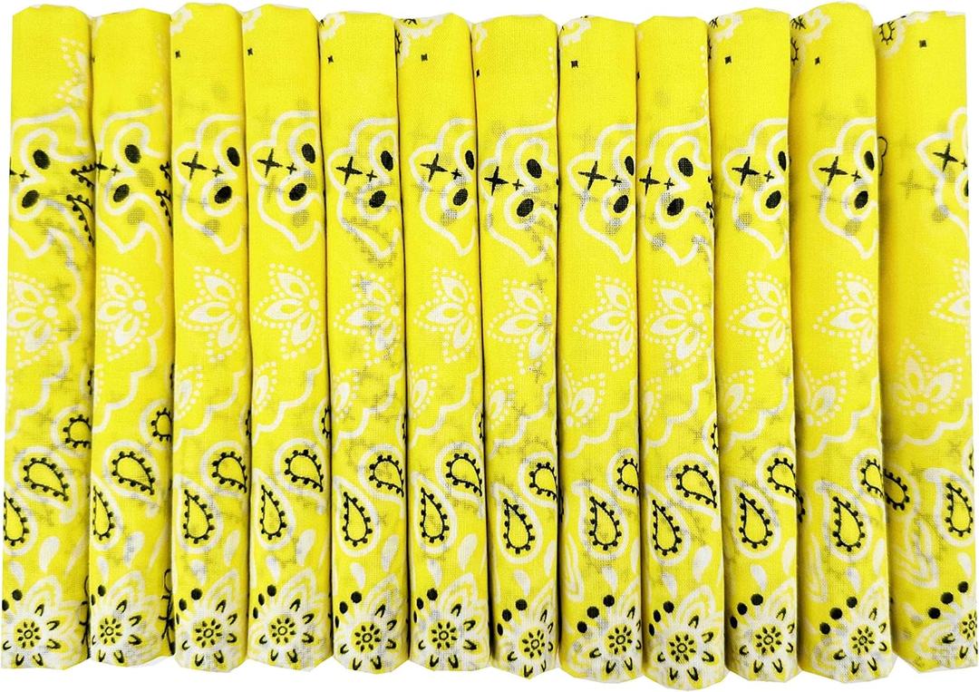 Bandanas Gift Set 12 Pack Soft Thin Handfeel Cotton Bandanna Scarf for men