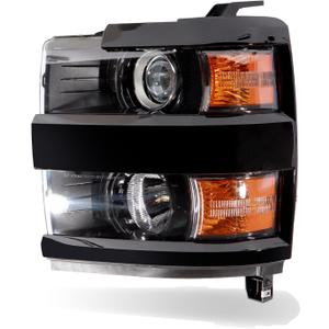 Headlights Assembly Compatible with Chevy Silverado 2500HD 2015-2019,Headlamp Halogen Driver Side Replacement GM2502439 84388596Black