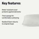 Amazon Basics Patio Chair Cushion with Back, 19x19x3 inch, Beige, 1-Pack